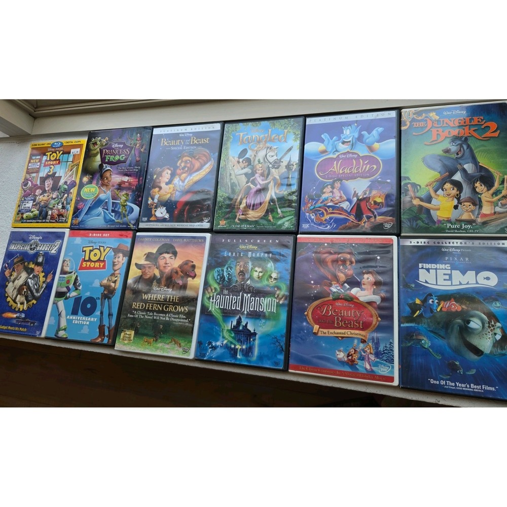Lot of 12 Disney Movie DVDs Toy Story Beauty and the beast Nemo